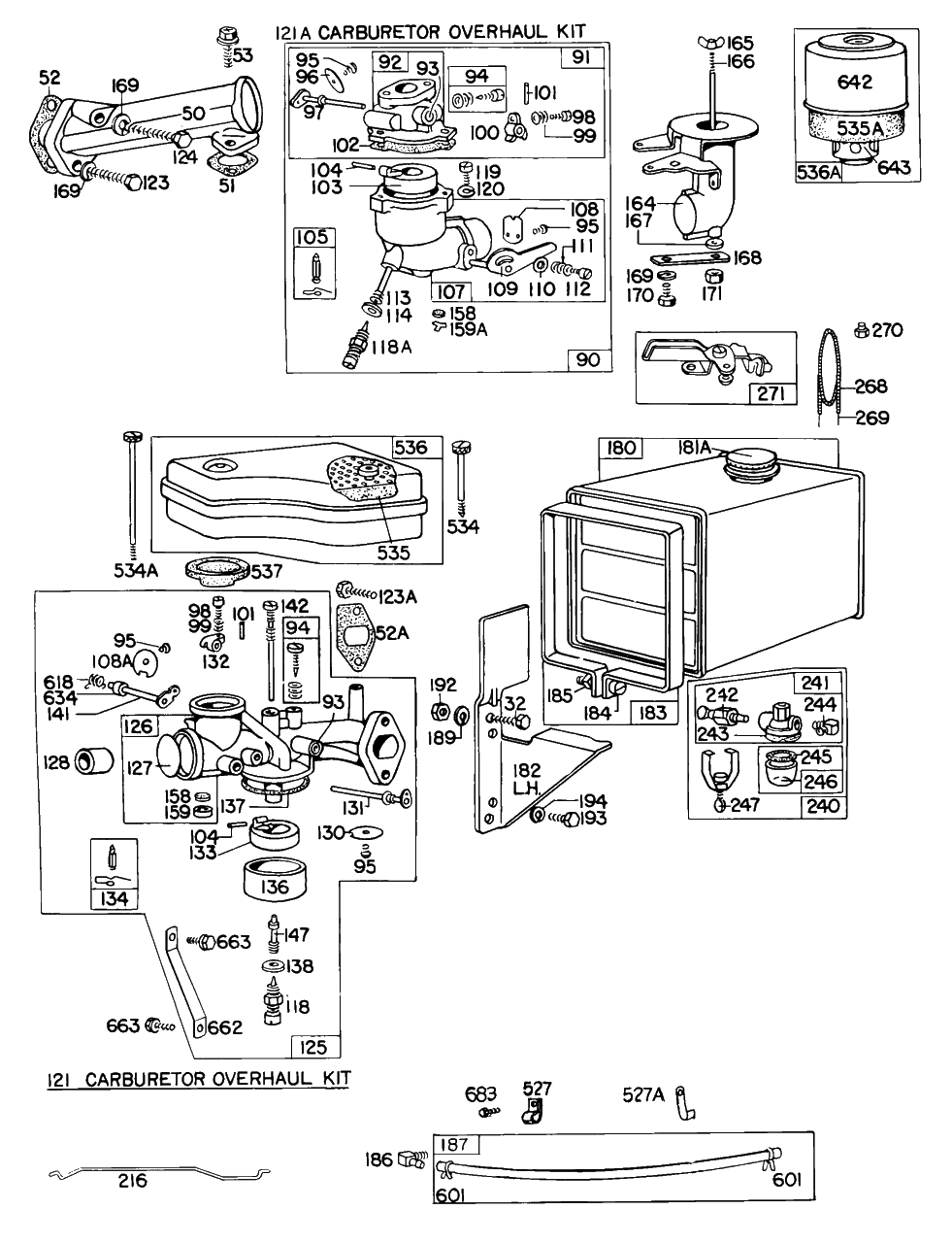Carburetor,fuel Parts,a/C Diagram and Parts List for 146702-0138-XX  Briggs and Stratton Engine